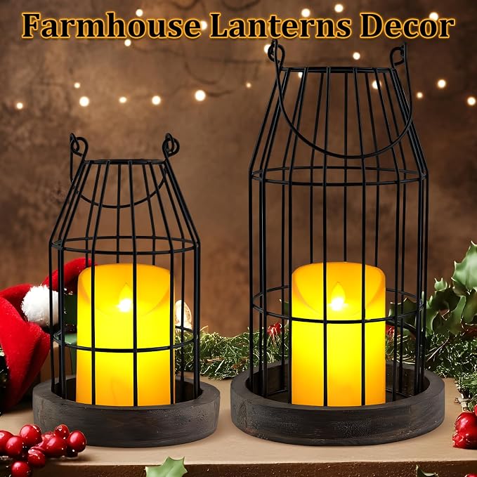 Farmhouse Lantern Decor Rustic Home Decor Lantern - Image 2