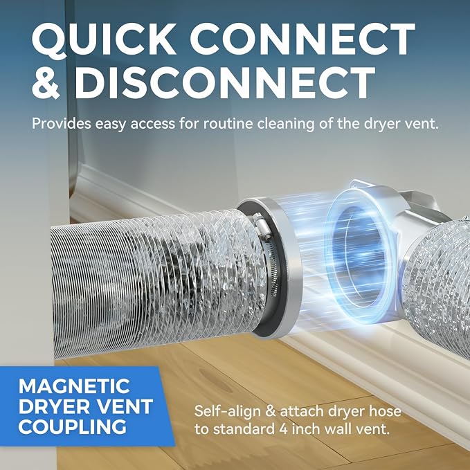 Magnetic Dryer Vent Coupling DV90 Airtight Seal Dryer Vent Connector Kit Easy - Image 2