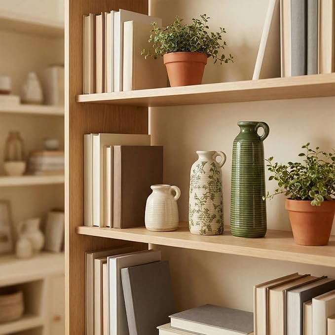 Ceramic Vases Set of 3, Farmhouse Country Flower Vase Home Decor, Living Room - Image 5