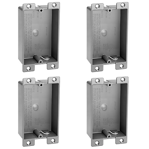 Relaxweex 4 Pack Plastic Shallow Electrical Box, 8 Cubic Inch Grey Shallow by Relaxweex