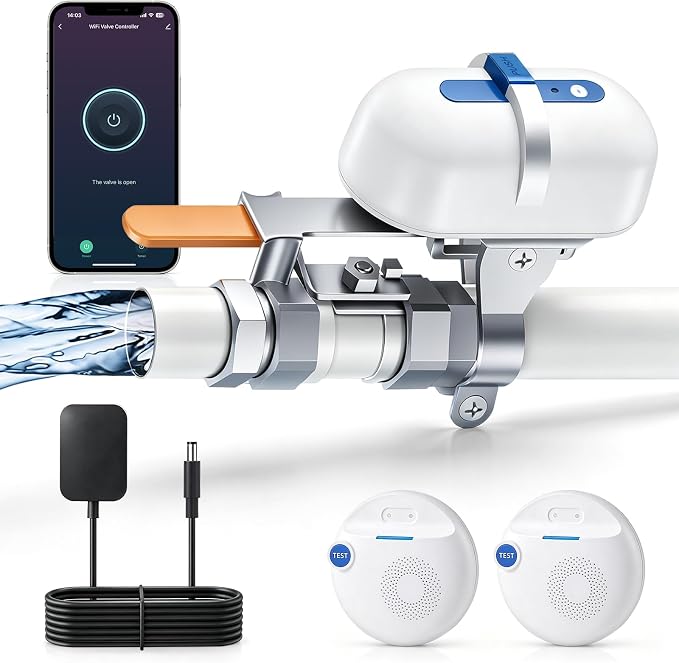 WiFi Smart Water Leak Detection & Auto Shut-Off Kit – 1 EVO Valve Controller + by Crispaire