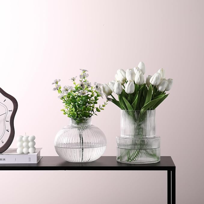 Ribbed Glass Vases, Modern Vase - Image 4
