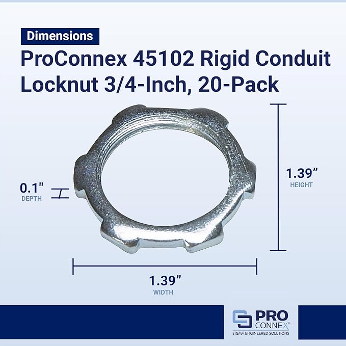 Sigma ProConnex 3/4" Rigid Conduit Locknut - Image 5