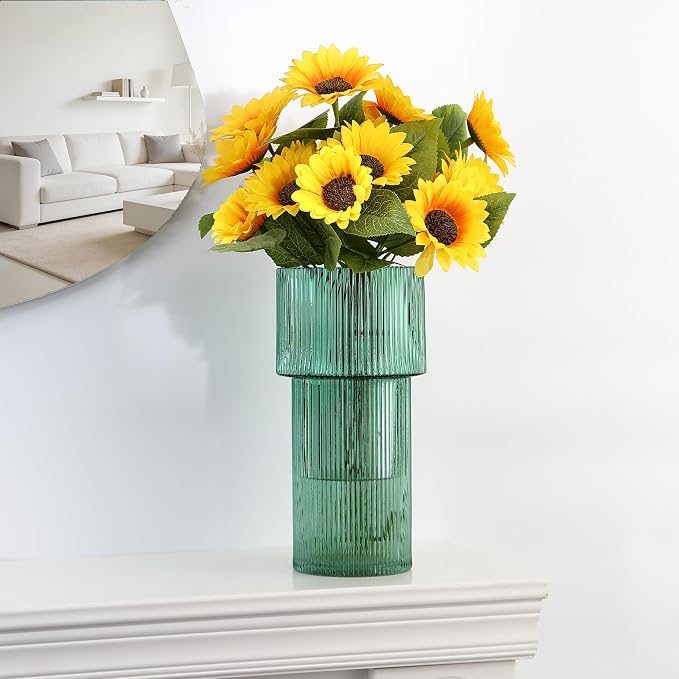 Large Glass Vase, 12 Inches Tall Vase - Image 6