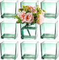 Square Glass Vases Set of 9, Square Vase by MARTAGE