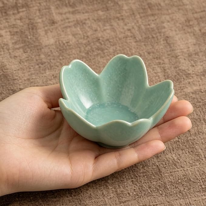 Floral Ceramic Jewelry Tray, 3.5" Ring Holder Trinket Bowl | Petite bowl keeps - Image 4