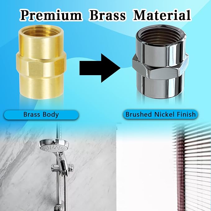 Brass Pipe Fitting-1/2" NPT Female×1/2" NPT Female Pipe Coupling-Chrome Plated - Image 4