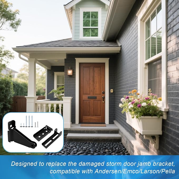 Reinforced Storm Door Closer Bracket Kit, Heavy-Duty Screen Door Closer - Image 7