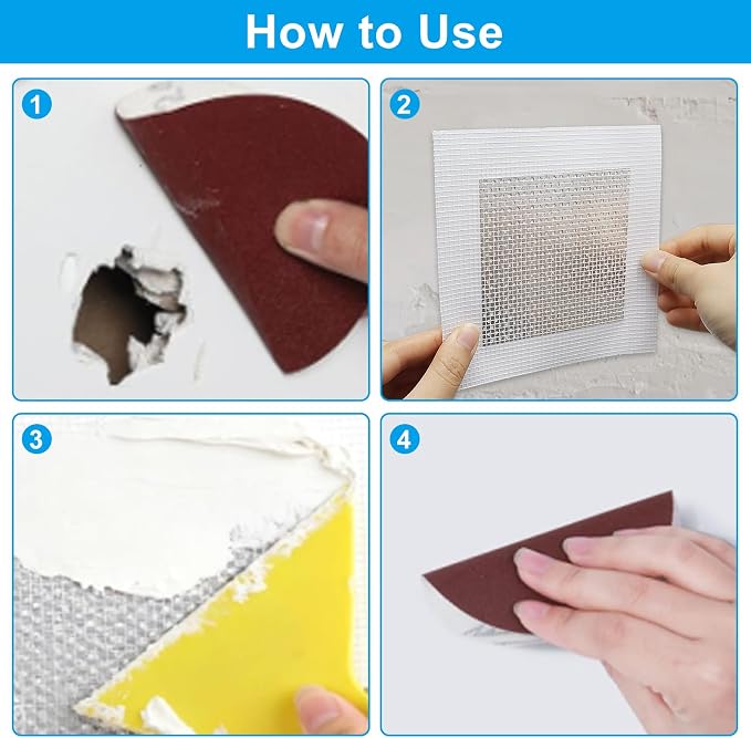 Waziaqoc 4 Inch Drywall Patch, 8 Pack, Aluminum Repair Kit | Heavy Duty - Image 3