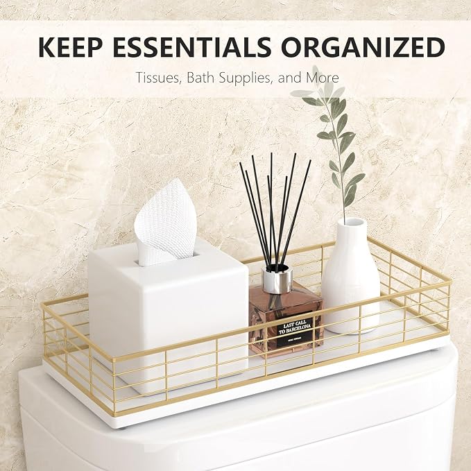 Toilet Paper Storage Basket, Narrow Bathroom Countertop Organizer - Image 3