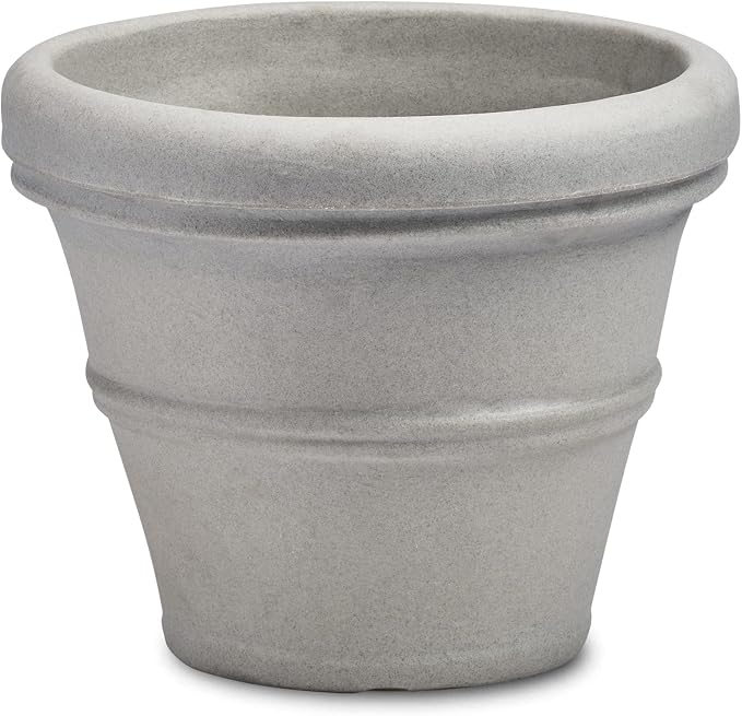 Crescent Garden Brunello Classic Rolled Rim Planter Pot, Indoor/Outdoor by CrescentGarden