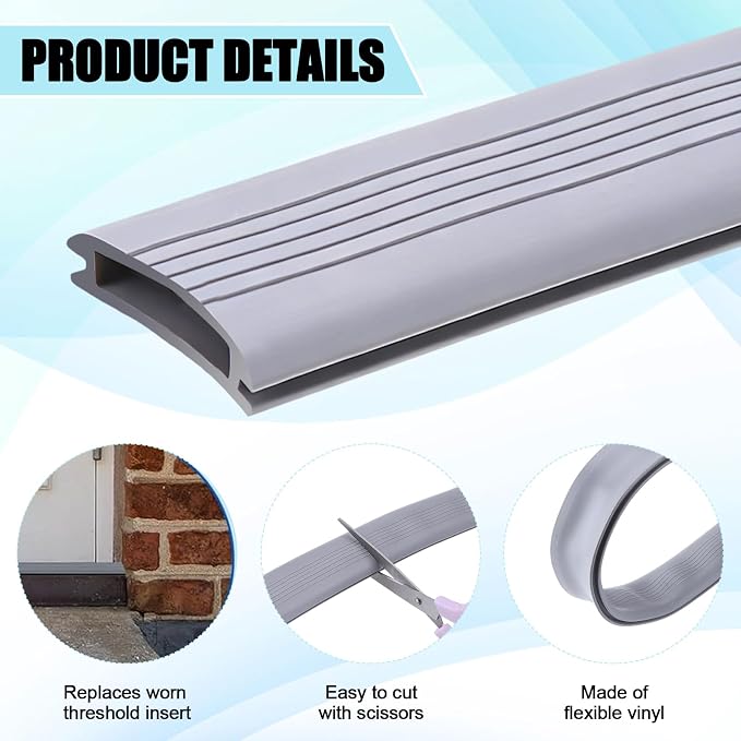 4 Pcs 36 Inch Door Threshold Seal Vinyl Bottom Door Seal 1-5/16 x 3/8 Inch - Image 3