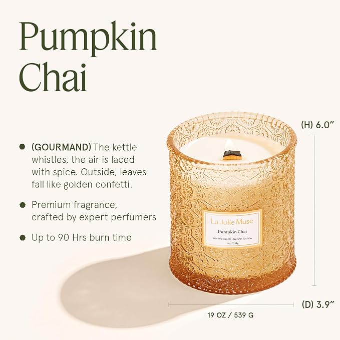 LA JOLIE MUSE Pumpkin Chai Scented Candles - Image 5
