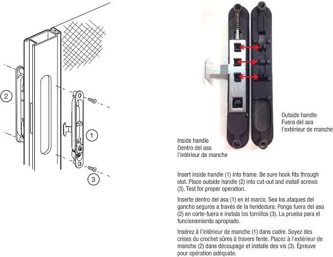 Prime-Line A 202 Diecast Black, Flush Sliding Screen Door Latch - Image 6
