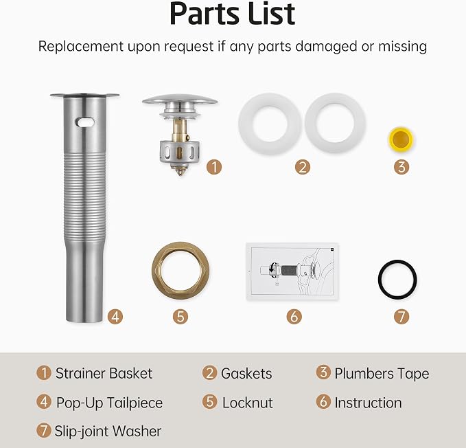 KES All Metal Bathroom Sink Drain - Image 9