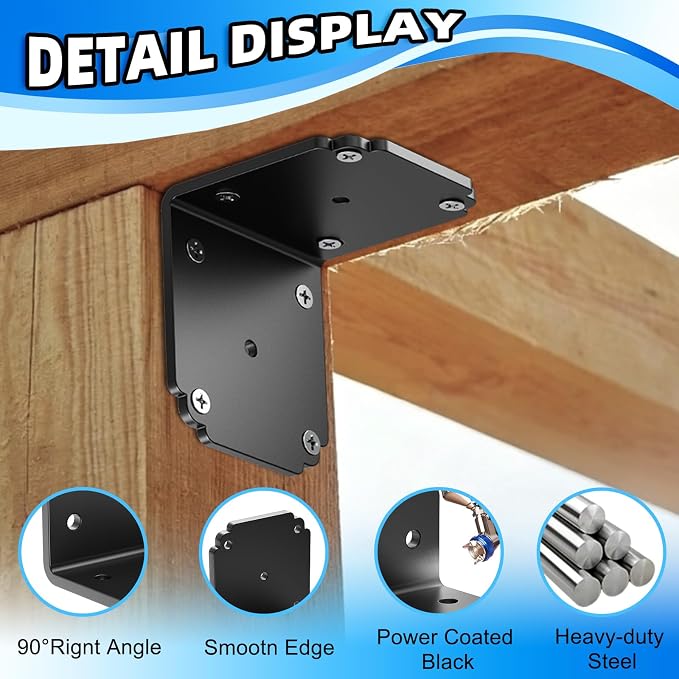 4"x4"x3.5" Heavy Duty L Bracket, 90 Degree Pergola Bracket - Image 4