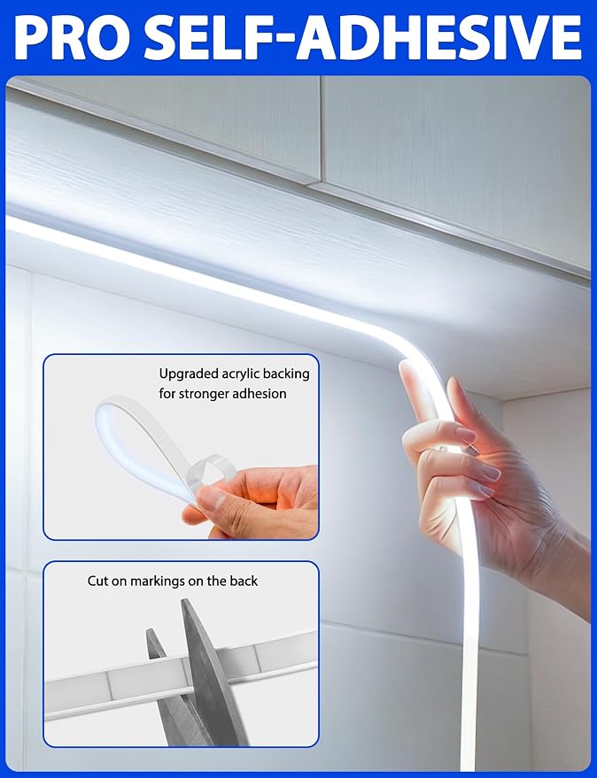 Lamomo COB LED Strip Lights 20Ft, Flexible Cuttable Waterproof 6000K Silicone - Image 4