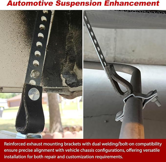 2-Pack RV Generator Muffler Hanger | 8-Hole Carbon Steel Exhaust Bracket - Image 2