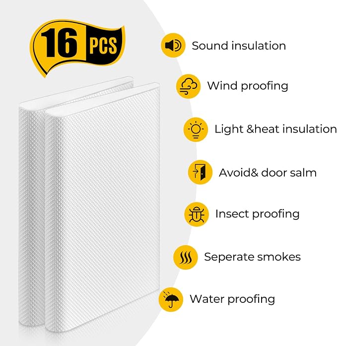 Zonon 16 Pieces Door Corner Seal Pads Adhesive Weatherstripping, Weather - Image 3