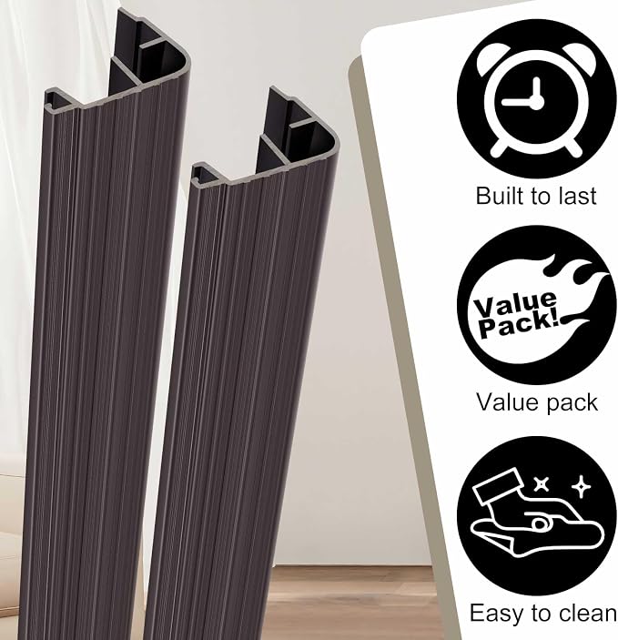 4 Pcs 36" L Fixed Vinyl Sill Threshold Cap 1-1/4 Inches High, Dark Brown | - Image 3