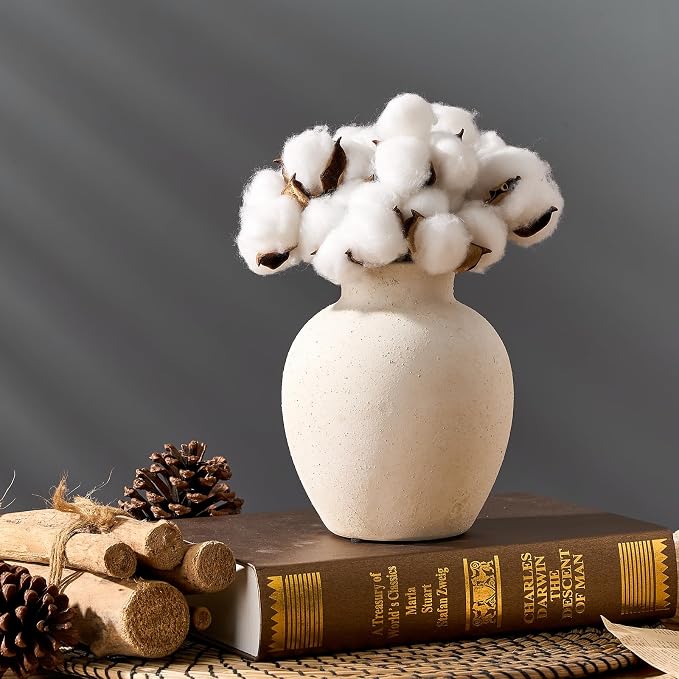 SIDUCAL Ceramic Decorative Flower Vase | 6 Inch Pottery Rustic Farmhouse Boho - Image 7