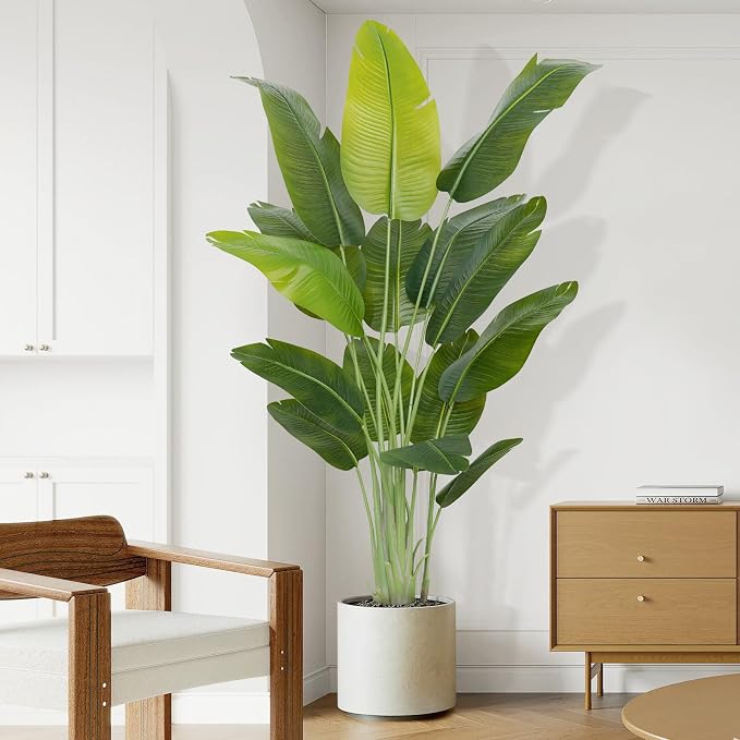 Artificial Bird of Paradise Plant 6.5Ft Tall Fake Tropical Palm Tree Large Fake - Image 8