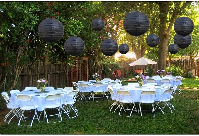 BEISHIDA Black Paper Lanterns 10Pcs 4/6/8/10/12 Inch Round Chinese Lamp | Paper - Image 5