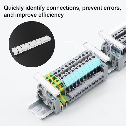 20Pcs ZB6 Blank Terminal Marker Strip, DIN Rail Terminal Block Mark Labels | - Image 5
