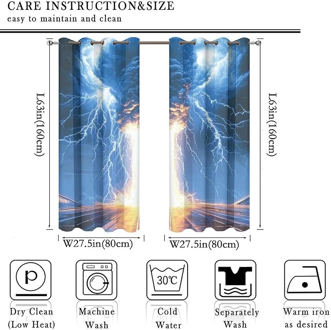 Tornado Lightning Blackout Curtains - Image 2