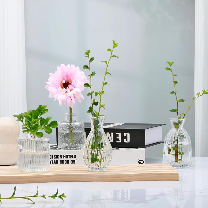 Glass Bud Vases Set of 4, Small Flower Vases - Image 7