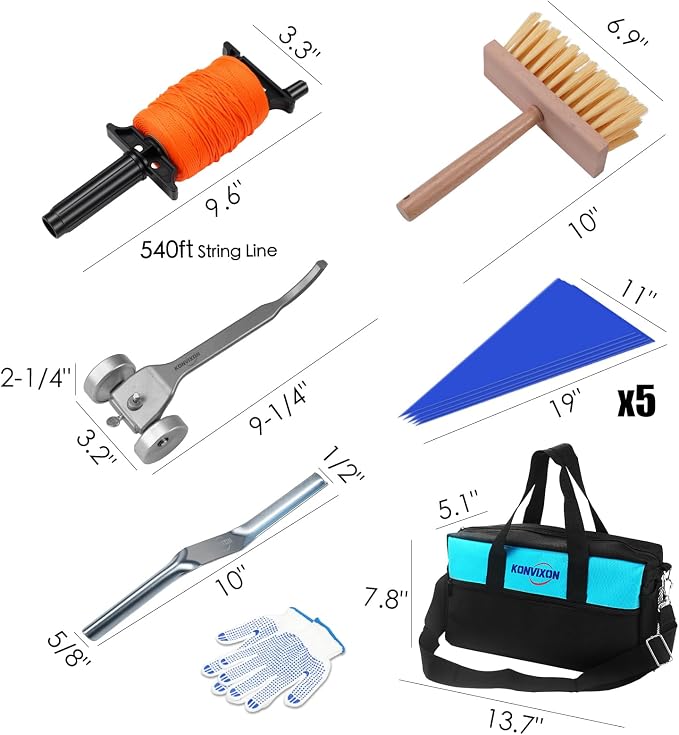 17PCS Masonry Hand Tools Set for Concrete & Bricklaying | - Image 3