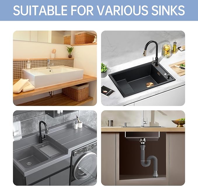 2 Packs Expandable Flexible P-Trap Pipe Kit Single Kitchen Sink Drainage - Image 5