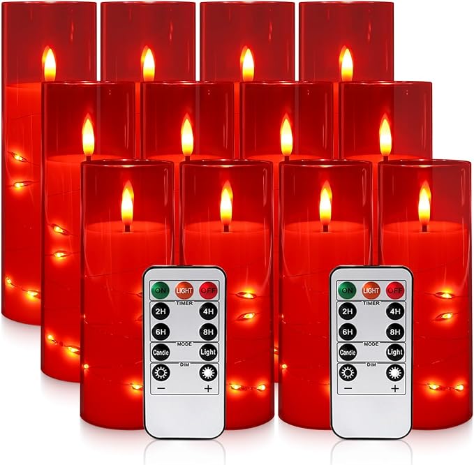 12‑Pack Red Flameless LED Candles - Image 9