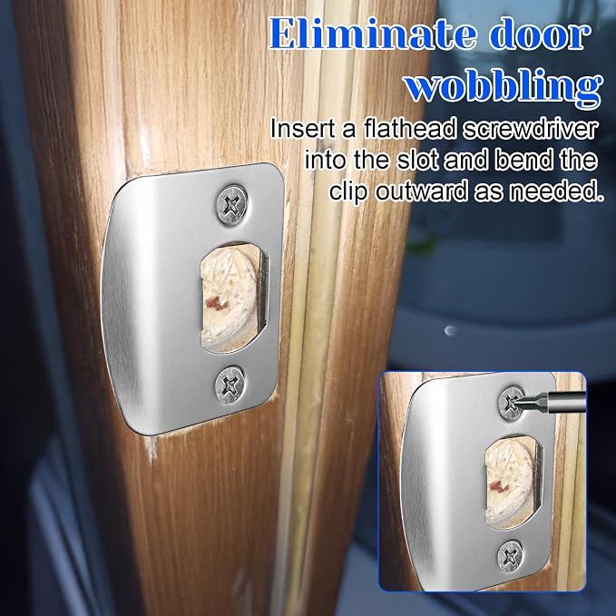 2 Pack Door Strike Plate Deadbolt Strike Plate 2-1/4 Inch X 1-7/16 Inch | Door - Image 3