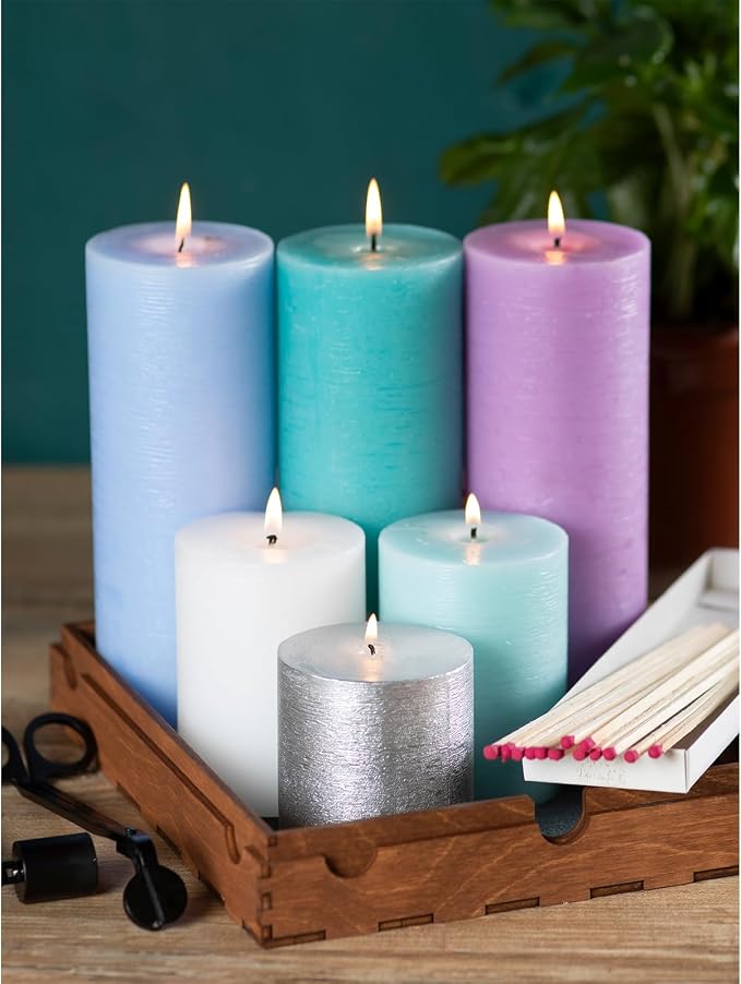 Large Pillar Candles 3x6 Inch – Set of 3 Unscented Dripless Ivory Candles - Image 6