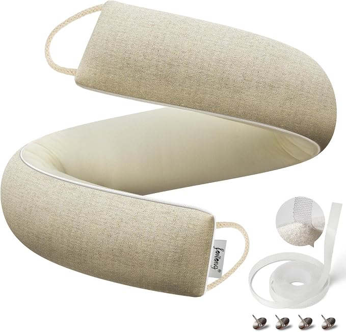 fowong 32" Door Draft Stopper, Weighted Under Door Noise Stopper, Oatmeal | by fowong