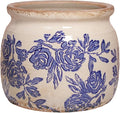 Chinoiserie Ceramic Plant Pot for Garden Decor, 6.3in Rustic Farmhouse Planter by XiaanJiaju