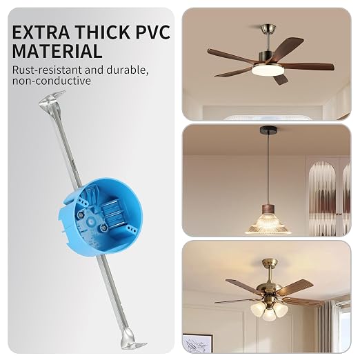 1 Gang Ceiling Fan Box, 50 lb, Round Nonmetallic, 6 Pack Blue | Nonmetallic old - Image 4