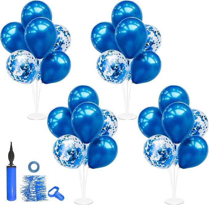 ZJDHPTY 4Set Blue Balloon Stand Table Centerpieces Party Decor | Blue Balloons by ZJDHPTY