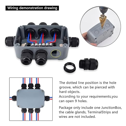 6 Pcs Gray Outdoor Waterproof Junction Box ABS Plastic Dustproof IP66 | - Image 5