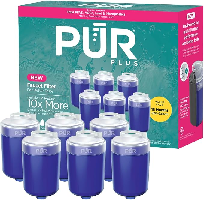 PUR Plus Mineral Core Faucet Mount Water Filter Replacement, 6 Pack by PUR