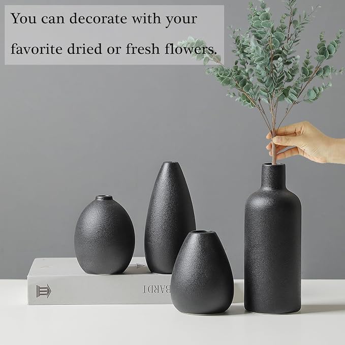 CEMABT Black Ceramic Vase Set - Image 4
