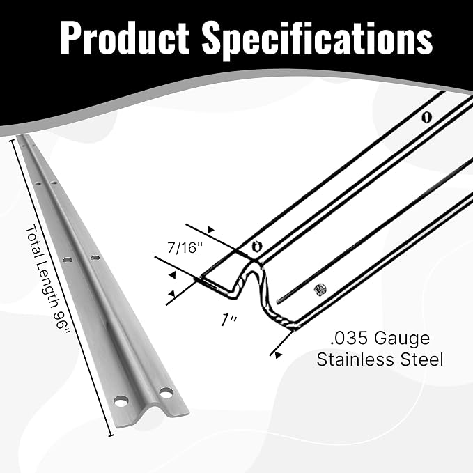 KC Hardware Stainless Steel Sliding Glass Door Screw Down Track, Inverted V - Image 3