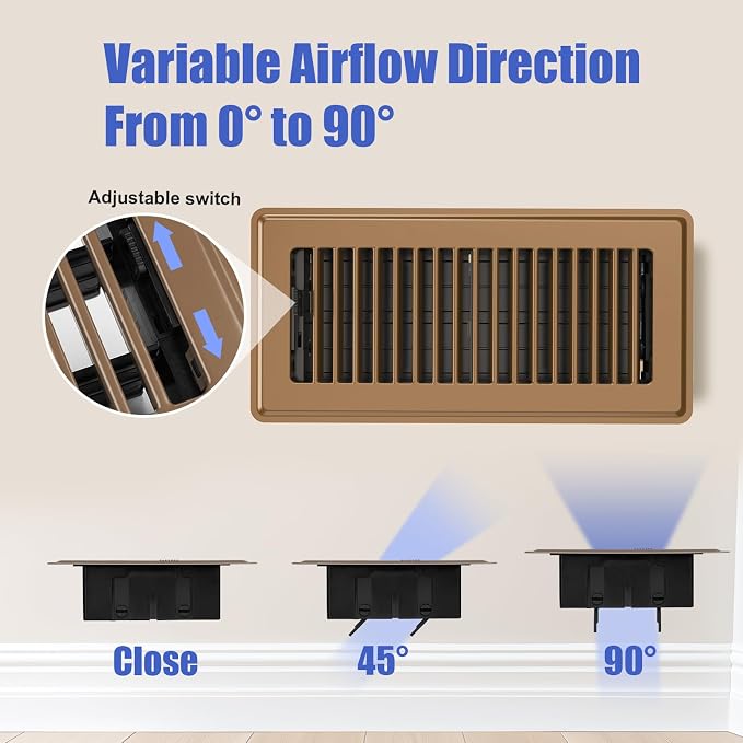 4x10 Floor Register Vent Covers, 10 Pack Brown Vent Covers - Image 3