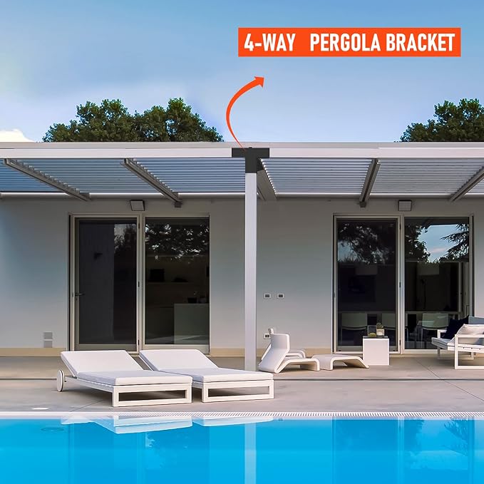 2 Pcs 4"x 4" Pergola Brackets Post | 4-Way 90° Right Angle Corner Bracket|DIY - Image 7
