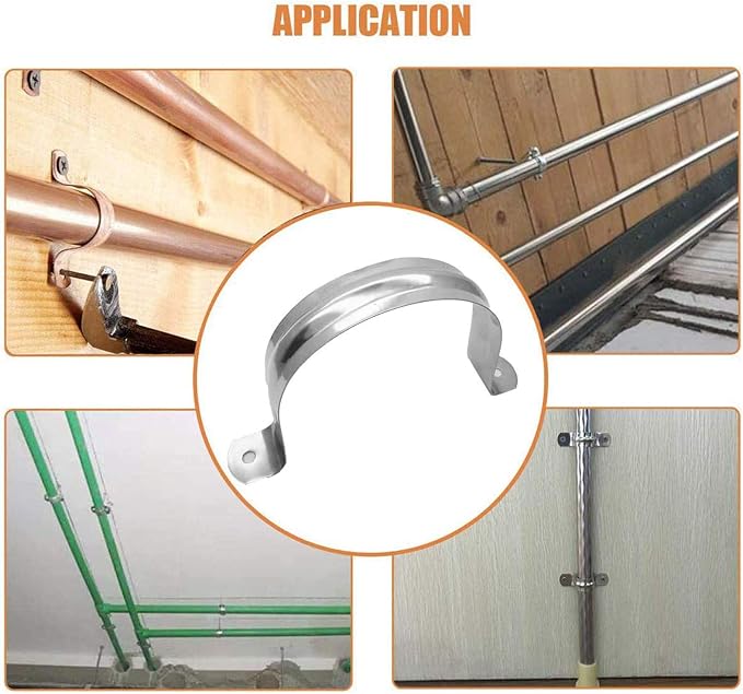 10 Pcs 3inch Rigid Pipe Strap, Two Hole Stainless Steel Strap U Bracket - Image 8