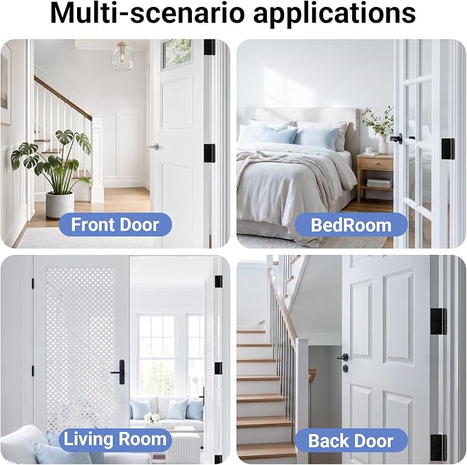 18 Pack Matte Black Door Hinges 4 Inch, Heavy Duty Iron Exterior/Interior Hinges - Image 5