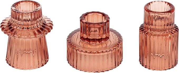Vixdonos Glass Candlestick Holders Tealight Candle Holders by Vixdonos