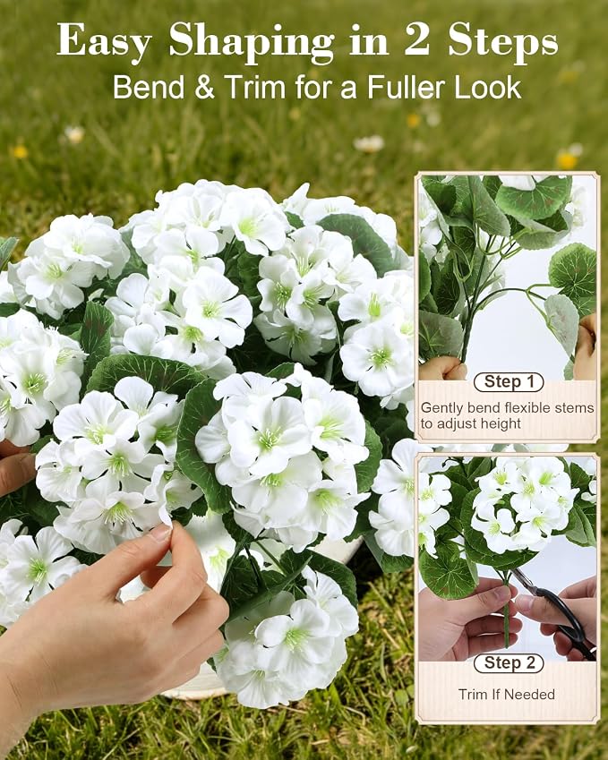 Artificial Flowers for Outdoors – 12 Bundles of UV-Resistant Artificial - Image 5