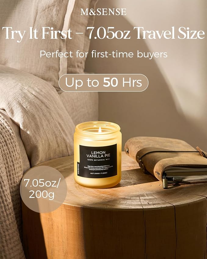 M&SENSE Lemon Vanilla Scented Candles - Image 3